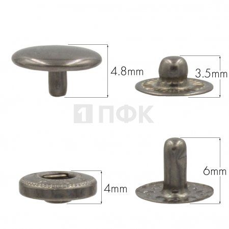 Кнопка для одежды 10мм Альфа сталь цв никель тем (уп 1440шт) STRONG Кнопка для одежды 10мм Альфа сталь цв никель тем (уп 1440шт) STRONG