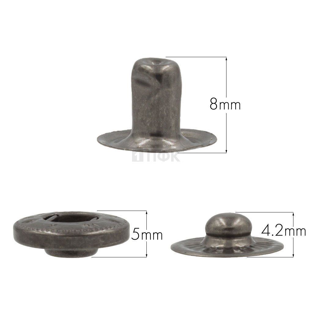 3 Части кнопки для одежды 15мм Альфа нерж цв никель тем (уп 720шт) BUTTONI