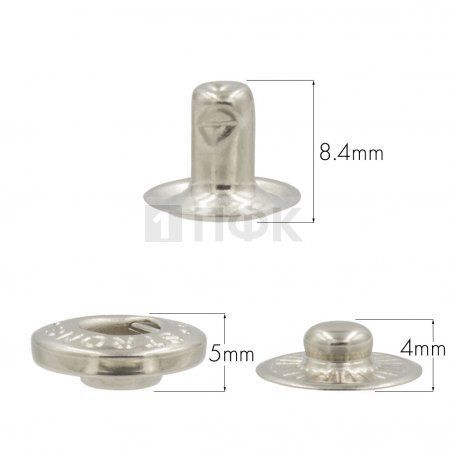 3 Части кнопки для одежды 15мм Альфа латунь цв никель (уп 720шт) STRONG