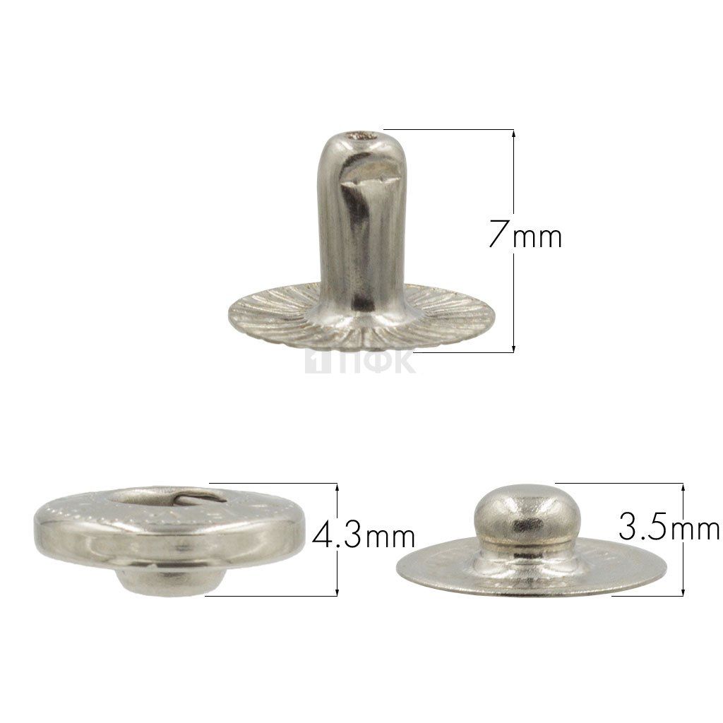 3 Части кнопки для одежды 12,5мм Альфа нерж цв никель (уп 1440шт) NEW STAR — ПФКР 3 Части кнопки для одежды 12,5мм Альфа нерж цв никель (уп 1440шт) NEW STAR