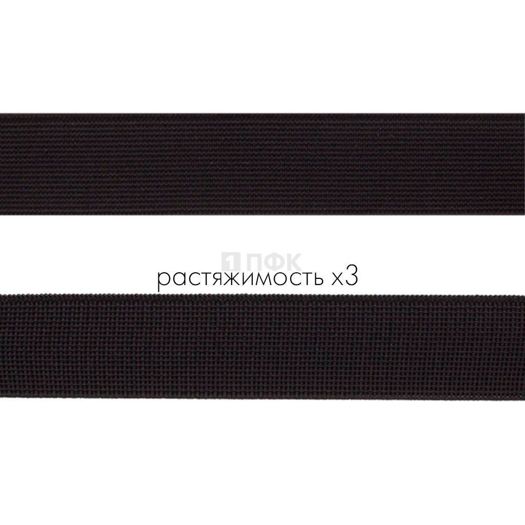 Резинка тканая 20мм 15.2 гр/м цв черный (уп 30м/450м)