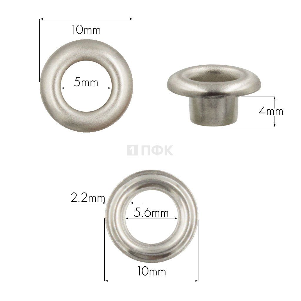 Люверсы №3 5мм нерж цв никель (уп 5000шт) — ПФКР Люверсы №3 5мм нерж цв никель (уп 5000шт)