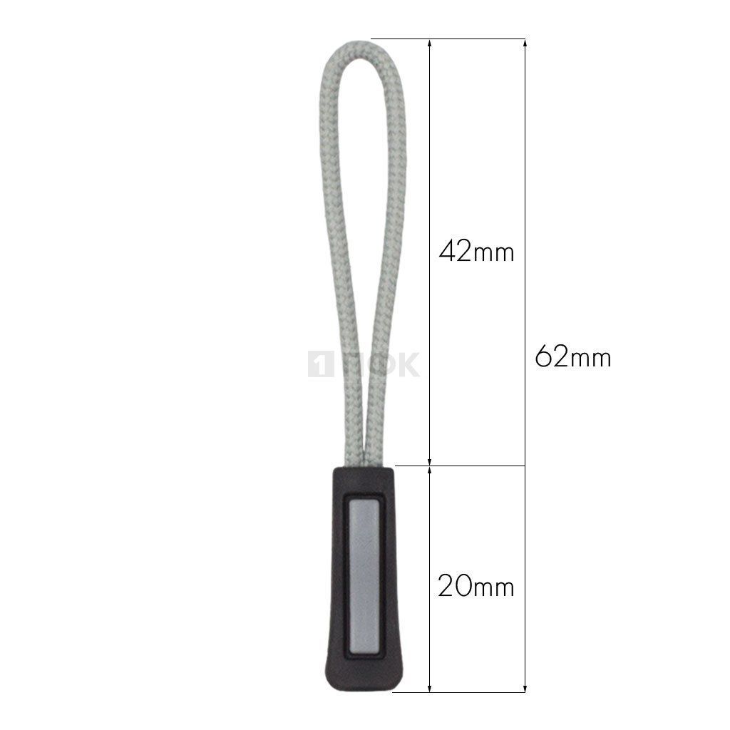 Пуллер для молнии №13 цвет 322 черный + шнур 310 (уп 500шт/10000шт)