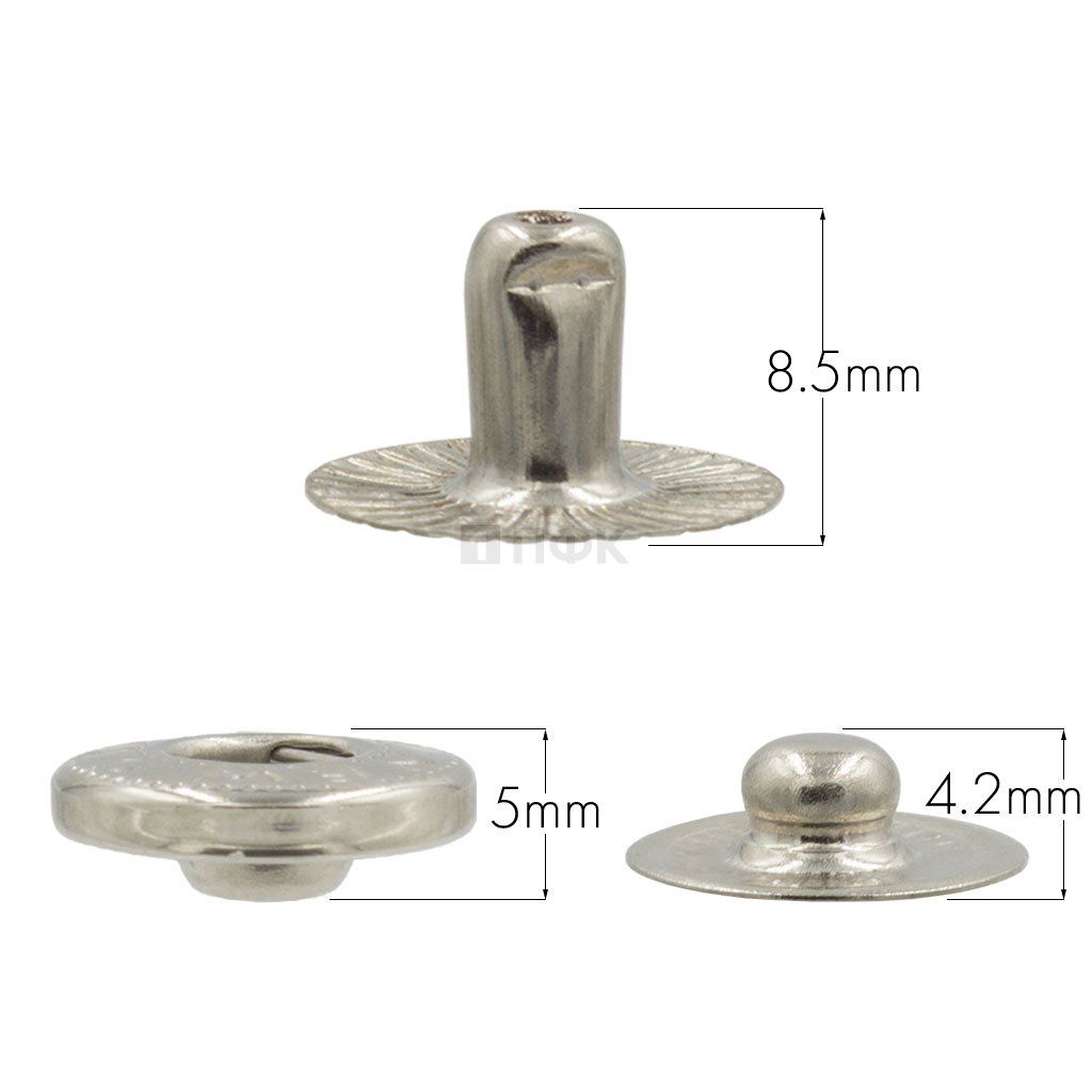 3 Части кнопки для одежды 15мм Альфа нерж цв никель (уп 720шт) NEW STAR