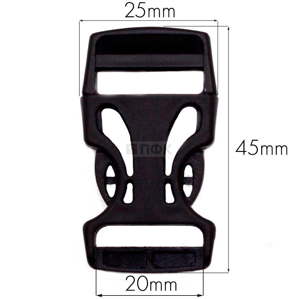 Фастекс Ф-20/3 (защелка-трезубец) ПФЛ 20мм цв черный (уп 1000шт) — ПФКР Фастекс Ф-20/3 (защелка-трезубец) ПФЛ 20мм цв черный (уп 1000шт)