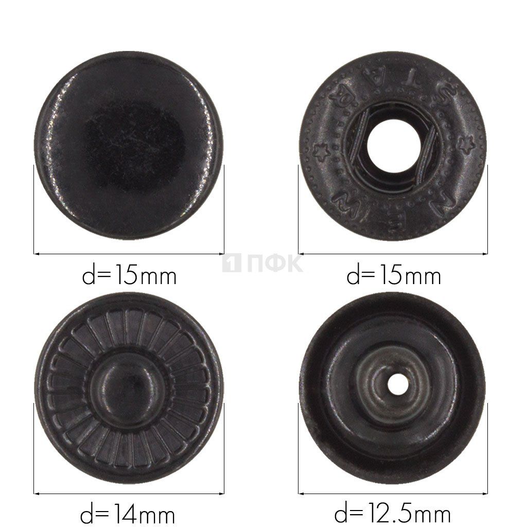 Кнопка для одежды 15мм Альфа нерж цв оксид (уп 720шт) NEW STAR — ПФКР Кнопка для одежды 15мм Альфа нерж цв оксид (уп 720шт) NEW STAR