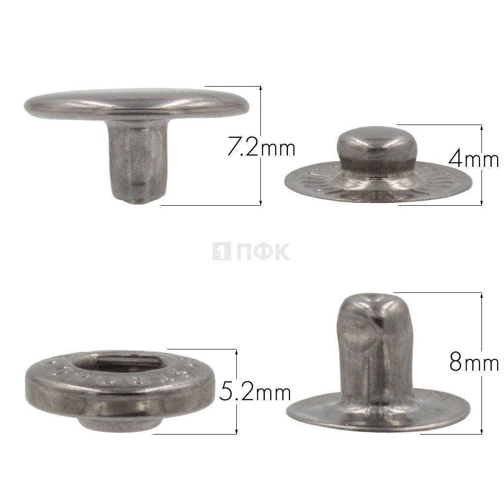 Кнопка для одежды 15мм Альфа сталь цв никель тем (уп 720шт) STRONG — ПФКР Кнопка для одежды 15мм Альфа сталь цв никель тем (уп 720шт) STRONG