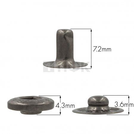 3 Части кнопки для одежды 12,5мм Альфа сталь цв никель тем (уп 1440шт) STORM 3 Части кнопки для одежды 12,5мм Альфа сталь цв никель тем (уп 1440шт) STORM