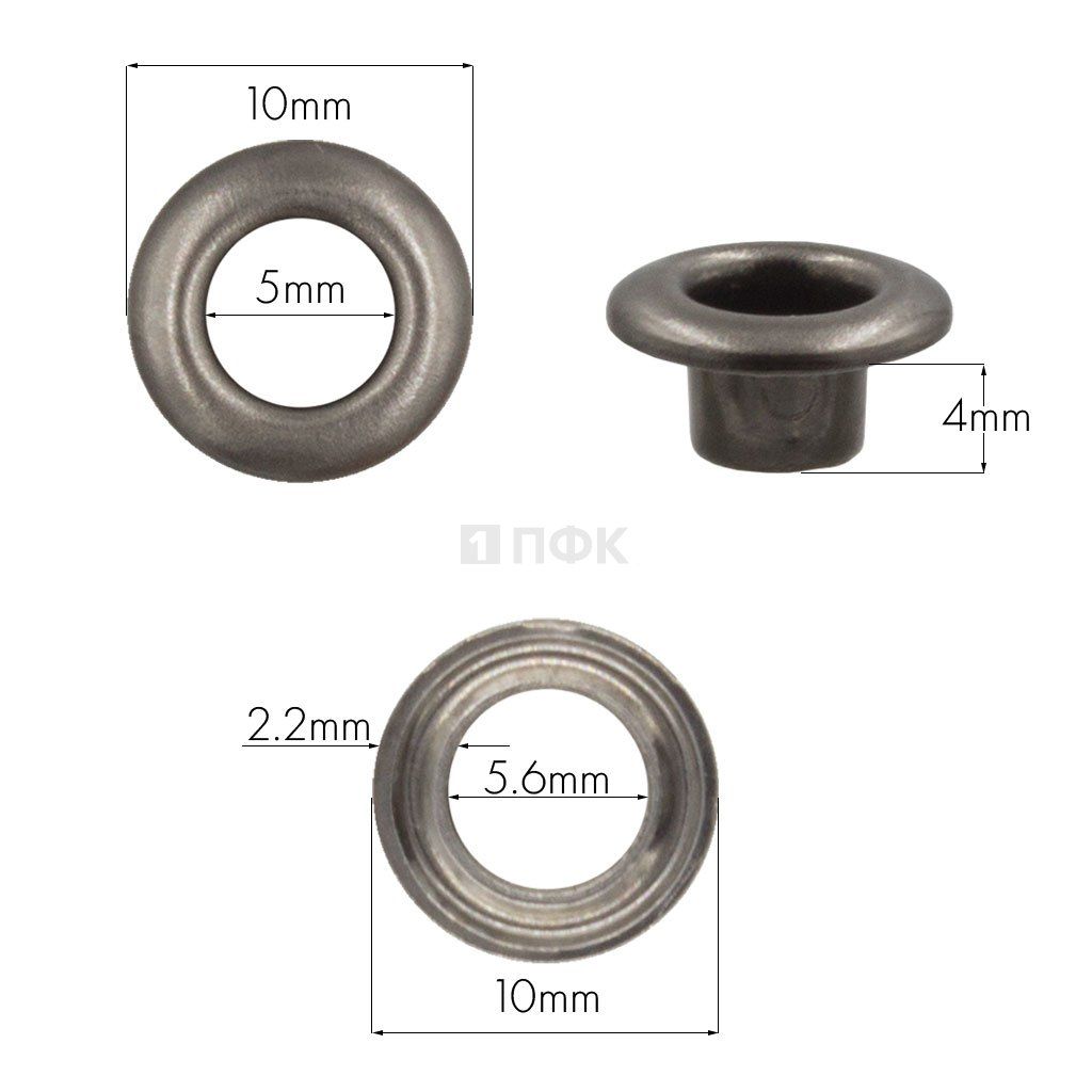 Люверсы №3 5мм нерж цв никель тем (уп 5000шт)