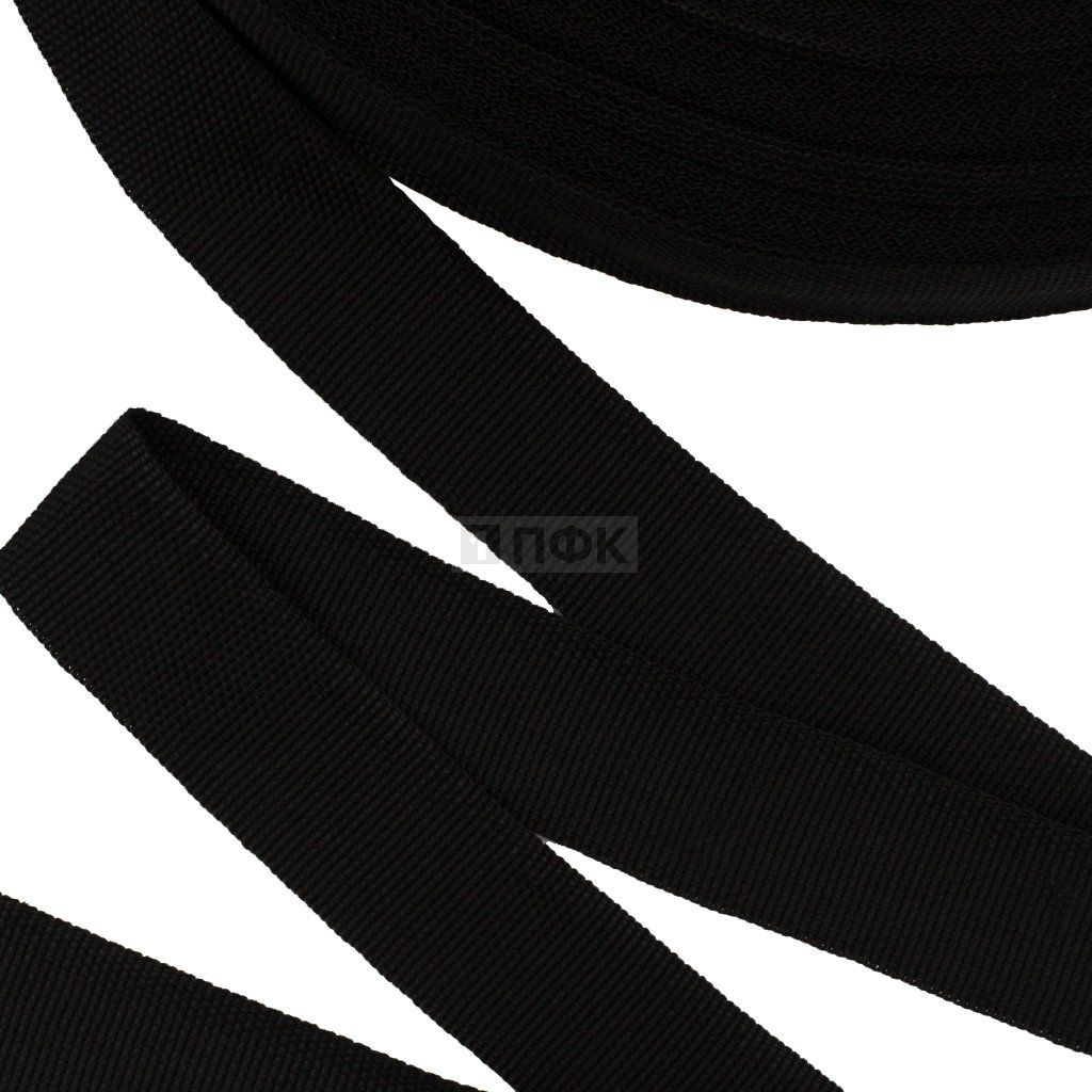 Стропа окантовочная 22мм 4,85 гр/м 450D цв черный (рул 100м/уп 1500м) РБ