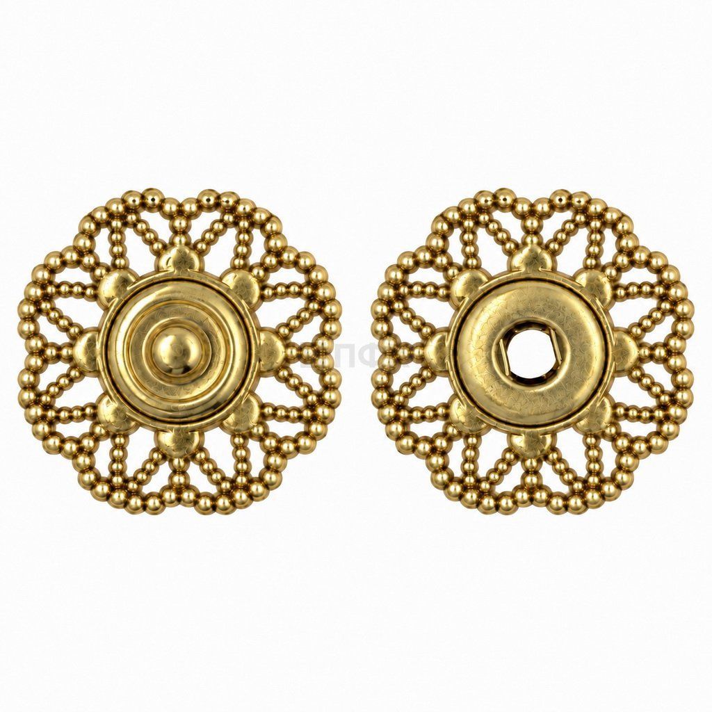 Кнопка пришивная декоративная YM-0518 18мм цв золото (уп 100шт/кор 1000шт)