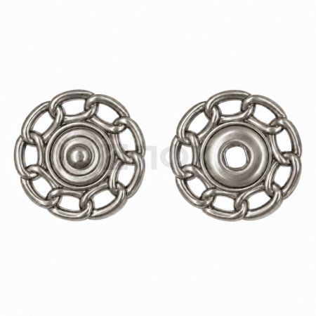 Кнопка пришивная декоративная YM-1825 25мм цв никель (уп 100шт/кор 1000шт)
