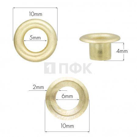 Люверсы №3 5мм сталь цв золото (уп 5000шт) 