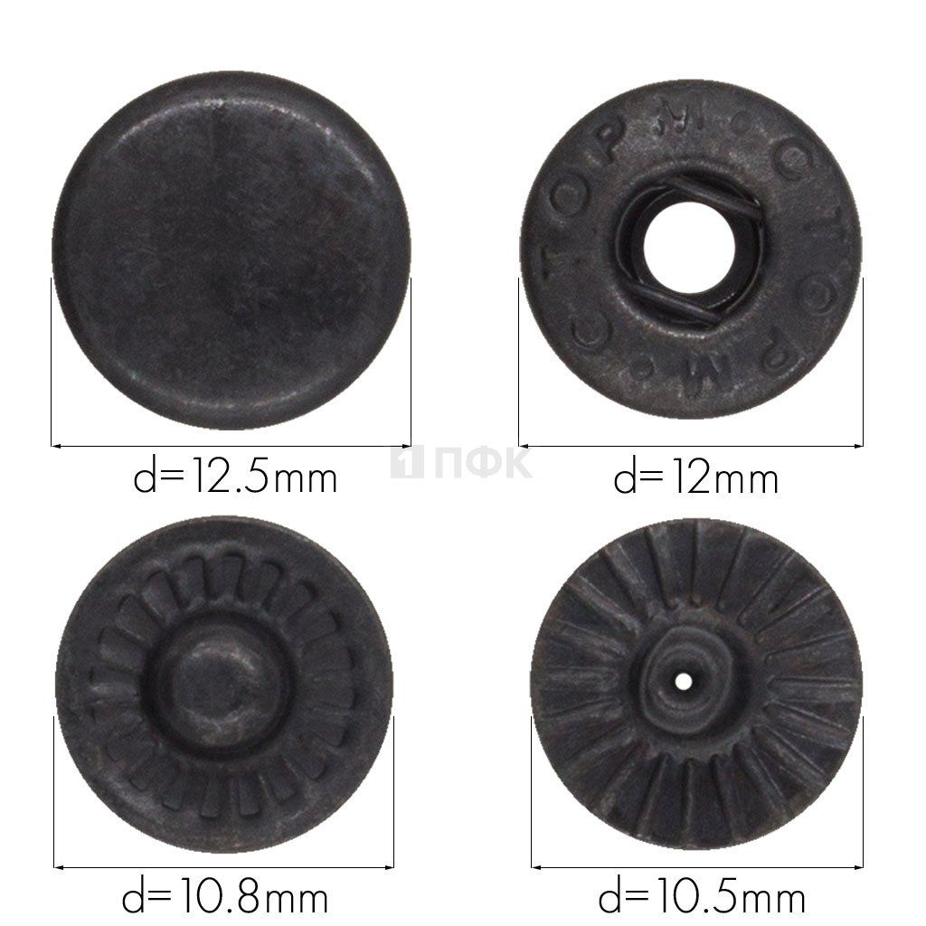 Кнопка для одежды 12,5мм Альфа нерж цв оксид (уп 1440шт) STORM — ПФКР Кнопка для одежды 12,5мм Альфа нерж цв оксид (уп 1440шт) STORM