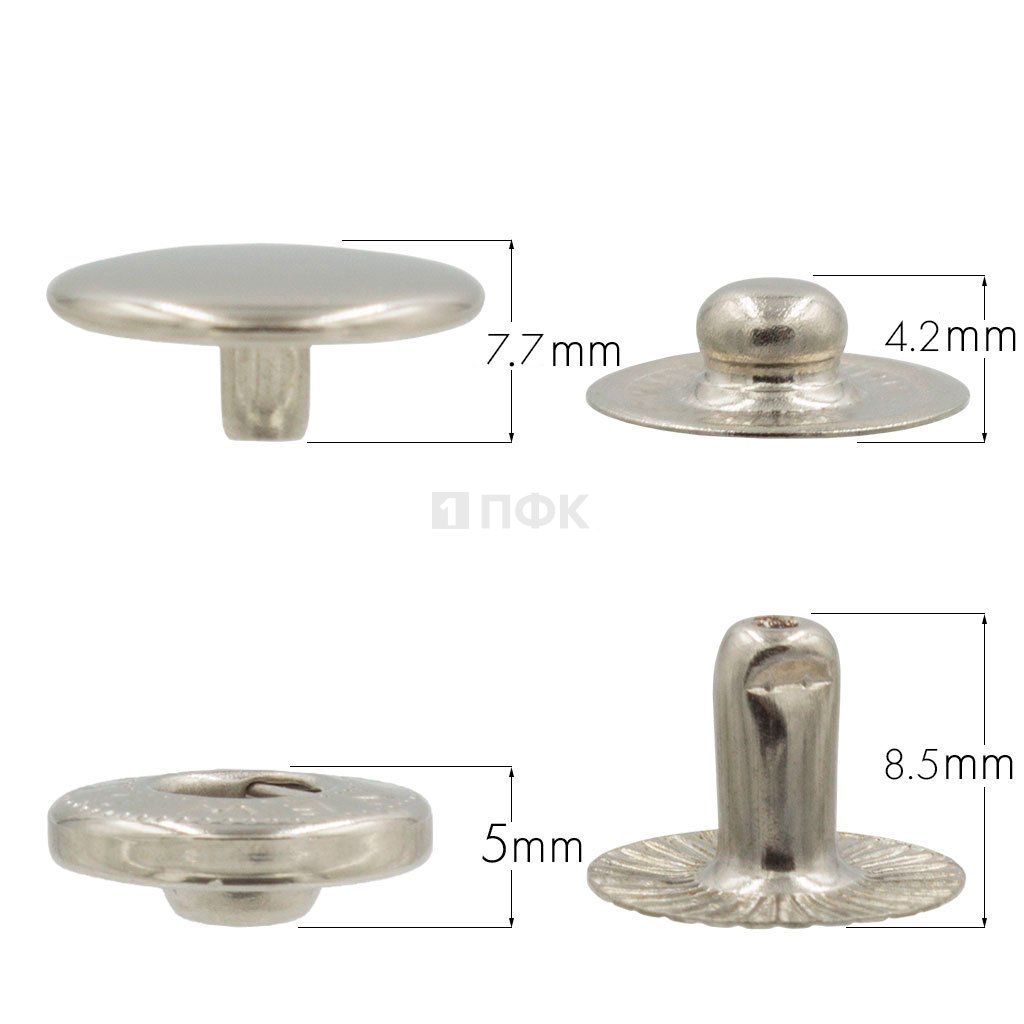 Кнопка для одежды 15мм Альфа латунь цв никель (уп 720шт) NEW STAR — ПФКР Кнопка для одежды 15мм Альфа латунь цв никель (уп 720шт) NEW STAR