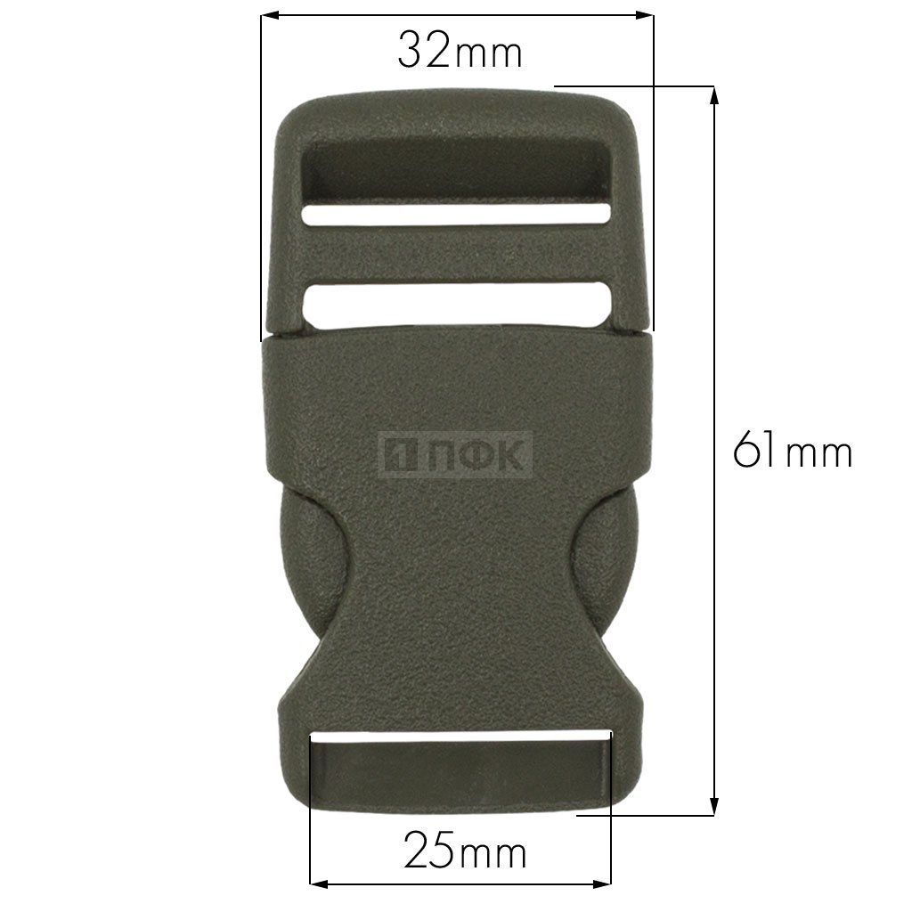 Фастекс A-25 (защелка-трезубец) ПФЛ 25мм цв хаки (уп 1000шт) — ПФКР Фастекс A-25 (защелка-трезубец) ПФЛ 25мм цв хаки (уп 1000шт)