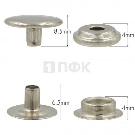 Кнопка для одежды 15мм №61 латунь цв никель (уп 720шт) STRONG