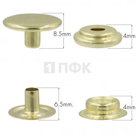 Кнопка для одежды 15мм №61 латунь цв золото (уп 720шт) STRONG
