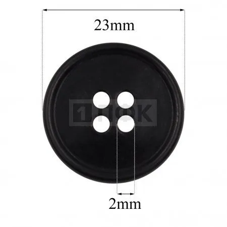 Пуговица КЛ 23-4 ПП 23мм цв черный (уп 1000шт)