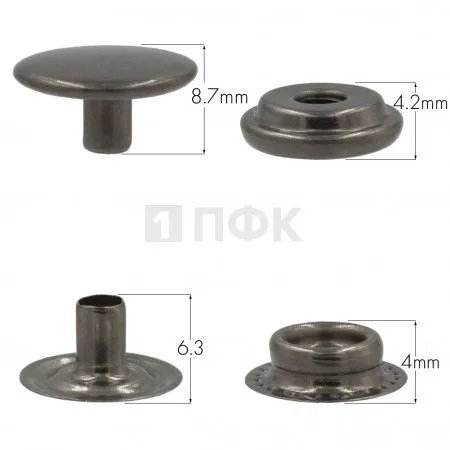 Кнопка для одежды 15мм №61 латунь цв никель тем (уп 720шт) STRONG