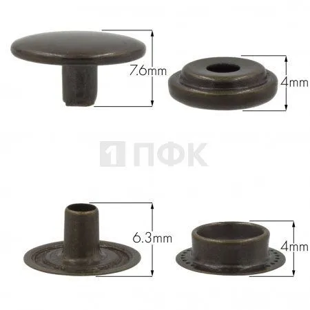 Кнопка для одежды 15мм №61 латунь цв антик (уп 720шт) NEW STAR