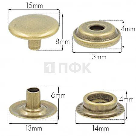 Кнопка для одежды 15мм №61 нерж цв антик (уп 720шт) STORM