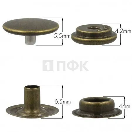 Кнопка для одежды 15мм №61 нерж цв антик (уп 720шт) DNG
